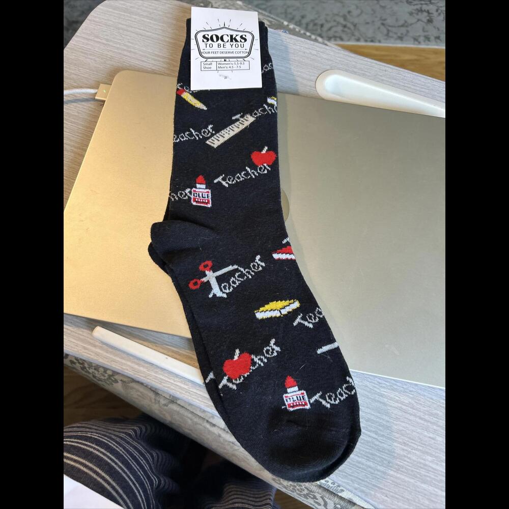 NWT Socks to Be You Teacher Appreciation Novelty Socks
